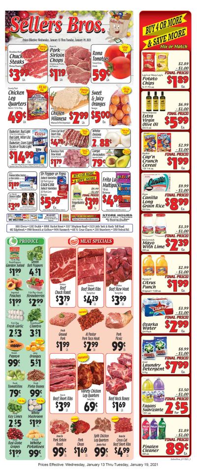 Sellers Bros Weekly Ad Flyer January 13 to January 19, 2021