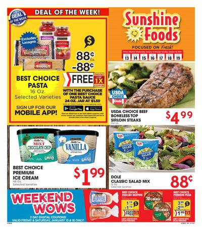 Sunshine Foods Weekly Ad Flyer January 13 to January 19, 2021