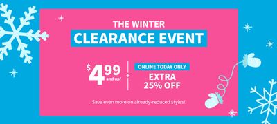 Carter’s OshKosh B’gosh Canada The Winter Clearance Event Sale: Now Children’s Clearance Styes at $4.99 + an Extra 25% off on Sale Styles + More Deals