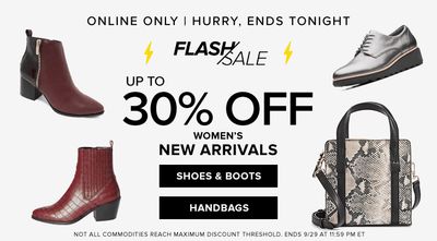 Hudson’s Bay Canada Online Flash Sale: Today, Save up to 30% off Women’s Shoes & Boots + 25% off Handbags + Beauty Week Coupon Code Deals