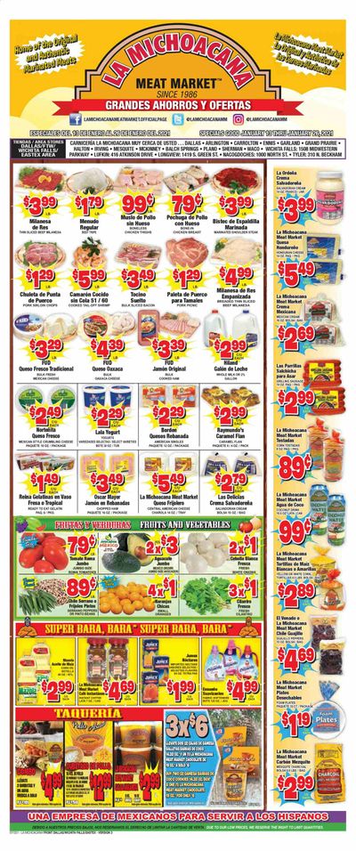 La Michoacana Meat Market (OK, TX) Weekly Ad Flyer January 13 to January 26