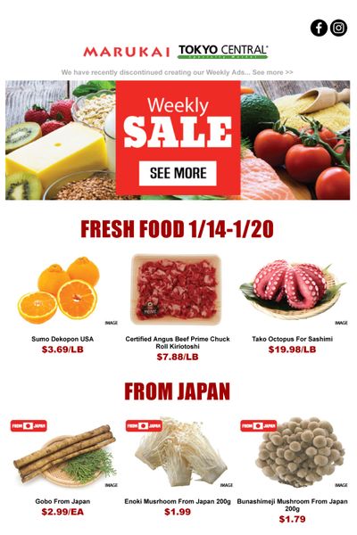 Marukai Weekly Ad Flyer January 14 to January 20, 2021