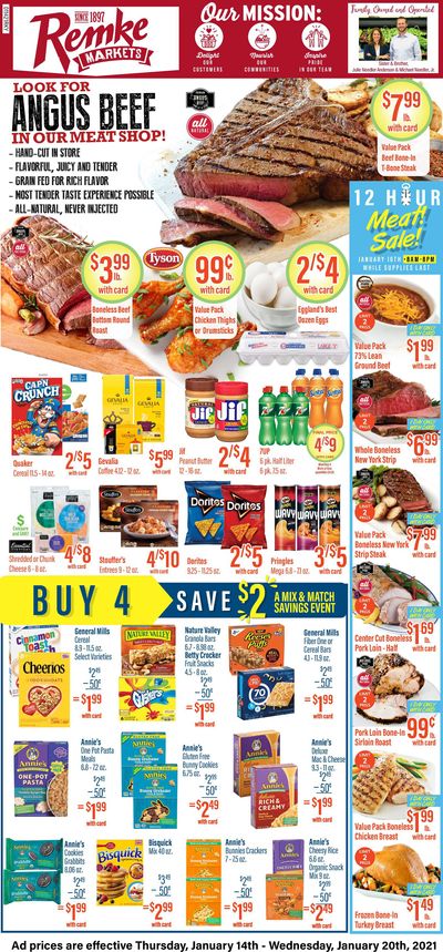 Remke Markets Weekly Ad Flyer January 14 to January 20, 2021