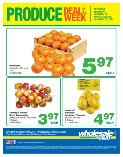 Wholesale Club (Atlantic) Produce Deal of the Week Flyer January 14 to 20