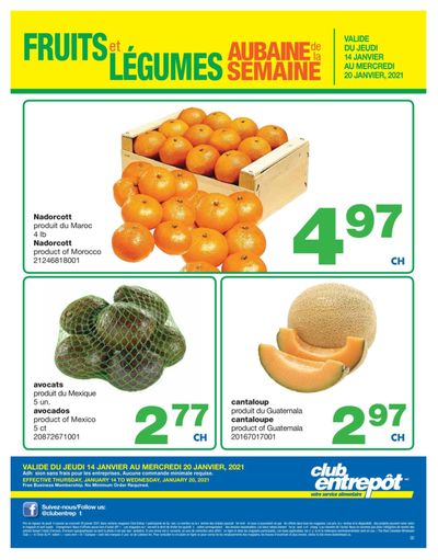 Wholesale Club (QC) Produce Deal of the Week Flyer January 14 to 20
