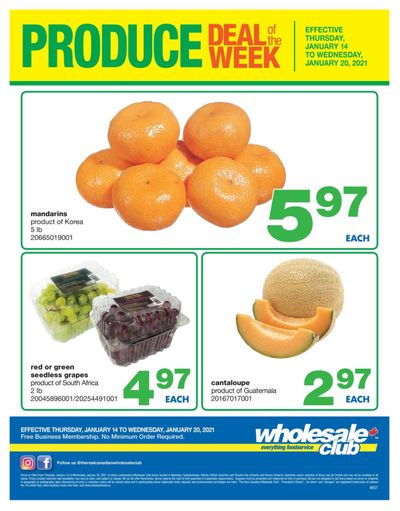 Wholesale Club (West) Produce Deal of the Week Flyer January 14 to 20