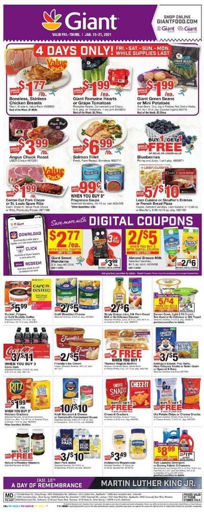 Giant Food Weekly Ad Flyer January 15 to January 21