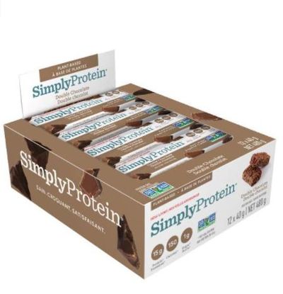 SimplyProtein Bar - Double Chocolate - High Protein, 1g Sugar, Vegan, Gluten Free, Very High Fibre, Non GMO - 12 Count For $11.91 At Amazon Canada