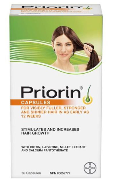 PRIORIN Hair Growth Stimulant, For Women and Men, with Biotin, Millet Extract, L-Cystine and Calcium Pantothenate, 60 Count For $19.99 At Amazon Canada