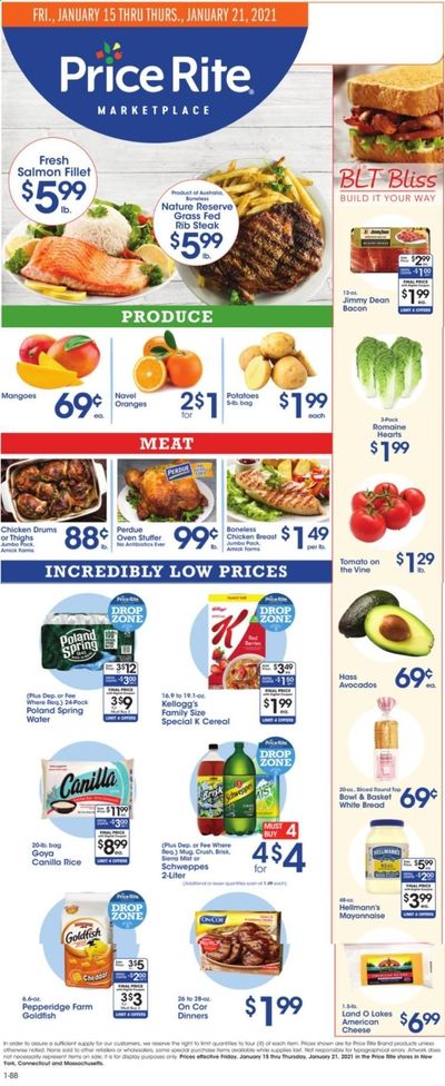 Price Rite (CT, MA, MD, NH, NJ, NY, PA, RI) Weekly Ad Flyer January 15 to January 21