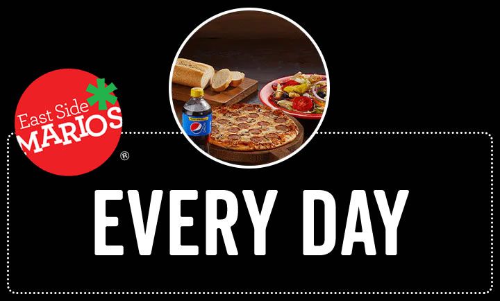 NEW! PERSONAL PIZZA DEAL at East Side Mario\'s NEW! PERSONAL PIZZA DEAL at East Side Mario\'s
