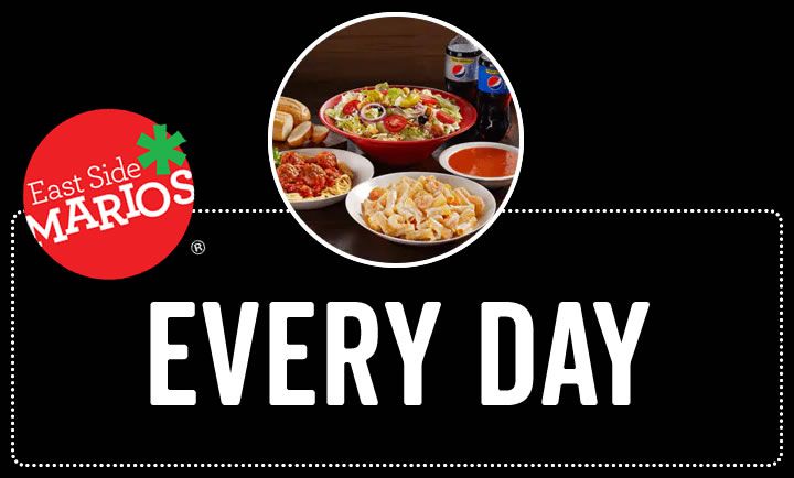 ITALIAN DINNER FOR TWO at East Side Mario\'s ITALIAN DINNER FOR TWO at East Side Mario\'s