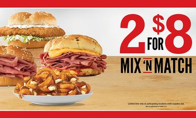 2 for $8 Mix ‘N Match promotion is back! at Arby's