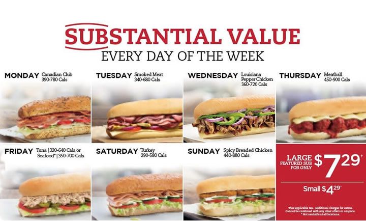 SUBSTANTIAL VALUE Sm $4.49 & Lrg $7.49 at Mr. Sub SUBSTANTIAL VALUE Sm $4.49 & Lrg $7.49 at Mr. Sub