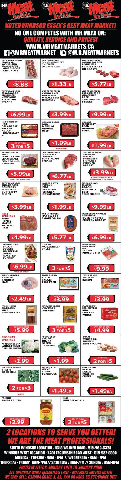 M.R. Meat Market Flyer January 16 to 23