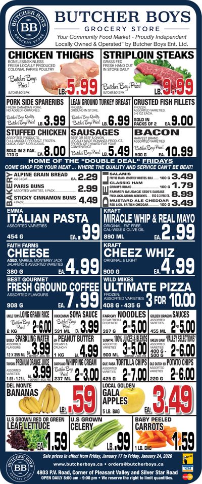 Butcher Boys Grocery Store Flyer January 17 to 24