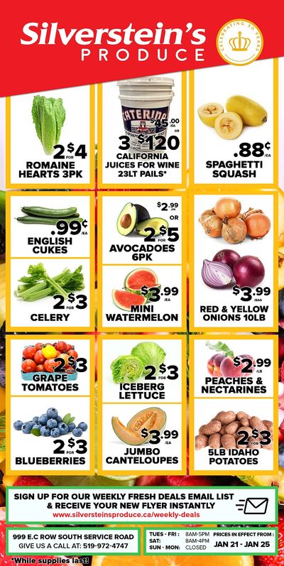 Silverstein's Produce Flyer January 21 to 25