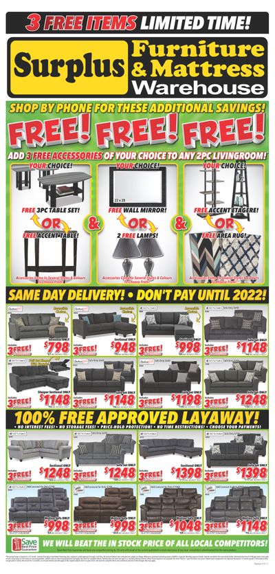Surplus Furniture & Mattress Warehouse (Thunder Bay) Flyer January 18 to 31