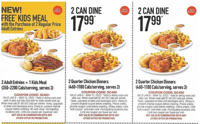 Swiss Chalet Canada New Coupons: Valid until March 15