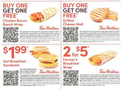Tim Horton Canada  Coupons: Buy One Get One FREE + More Coupons