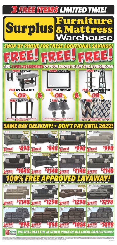 Surplus Furniture & Mattress Warehouse (St. Catharines) Flyer January 18 to 31