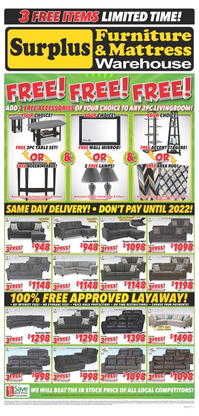 Surplus Furniture & Mattress Warehouse (Regina) Flyer January 18 to 31