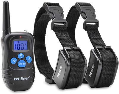 Petrainer Rechargeable and Rainproof Training Collar with Beep, Vibration and Electric Stimulation for Two Dogs On Sale for $ 42.49 at Amazon Canada