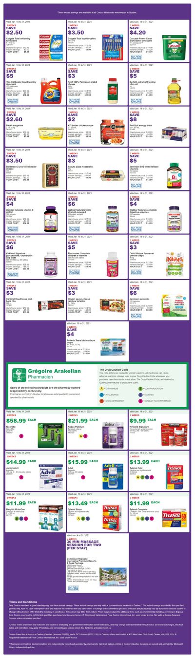 Costco (QC) Weekly Savings January 18 to 31