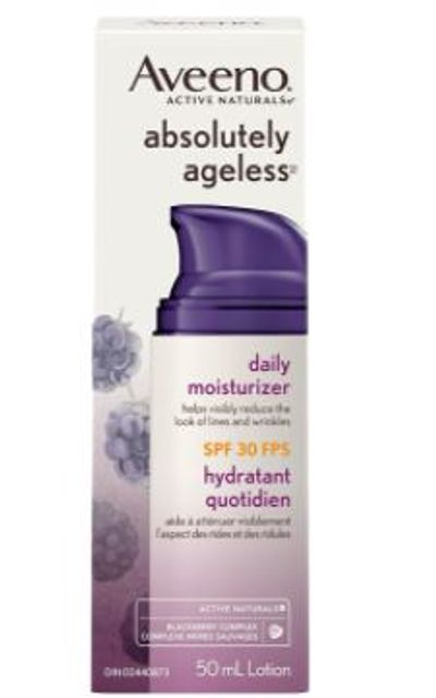 Aveeno Anti Aging Face Moisturizer SPF 30, Absolutely Ageless Wrinkle Cream, 50 mL For $14.84 At Amazon Canada