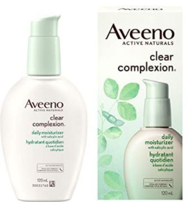 Aveeno Clear Complexion Acne Face Moisturizer for Sensitive Skin, Salicylic Acid, 120 mL For $12.64 At Amazon Canada