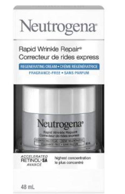 Neutrogena Anti Aging Retinol Face Cream, Rapid Wrinkle Repair Moisturizer, Fragrance Free, 48 mL For $24.61 At Amazon Canada