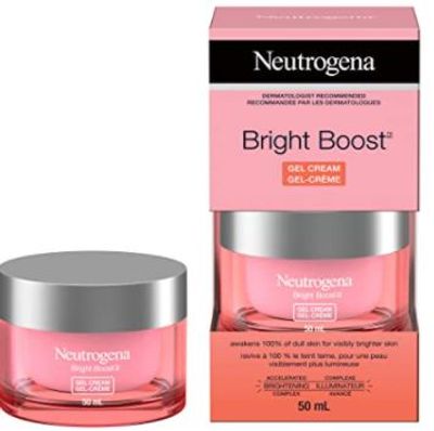 Neutrogena Bright Boost Gel Cream, Brightening Face Moisturizer With Aha, Pha, Mandelic Acid & Neoglucosamine for Brighter Skin & Anti Aging, 50 Milliliters For $21.23 At Amazon Canada