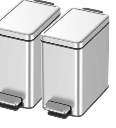 6L Slim Stainless-Steel Step Bin 2-pack For $27.99 At Costco Canada