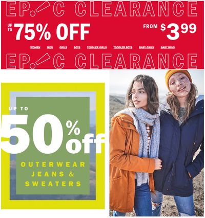 Old Navy Canada Deals: Save Extra 25% Off Your Purchase + 15% Off Clearance, with Coupon Code + up to 75% off Clearance from $3.99 + 50% off Outerwear, Jeans & Sweaters