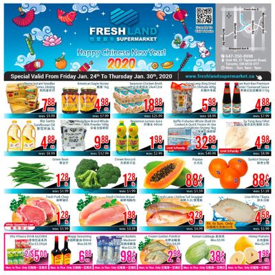 FreshLand Supermarket Flyer January 24 to 30