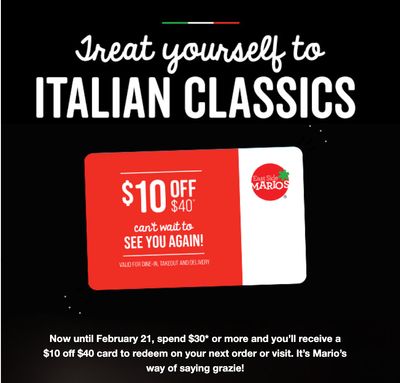 East Side Mario’s Canada Promotions: Get $10 off Your Next Order!