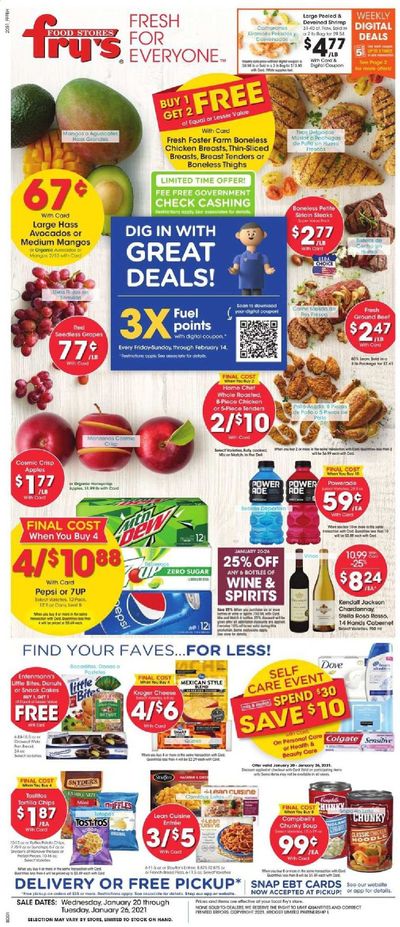 Fry’s (AZ) Weekly Ad Flyer January 20 to January 26