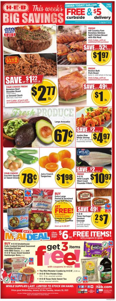 H-E-B (TX) Weekly Ad Flyer January 20 to January 26
