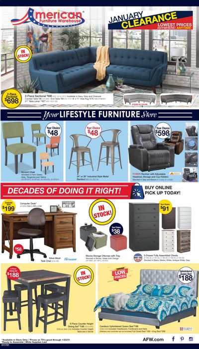 American Furniture Warehouse Weekly Ad Flyer January 17 to January 23