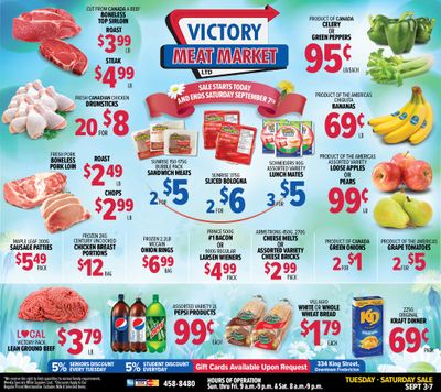 Victory Meat Market Flyer September 3 to 7