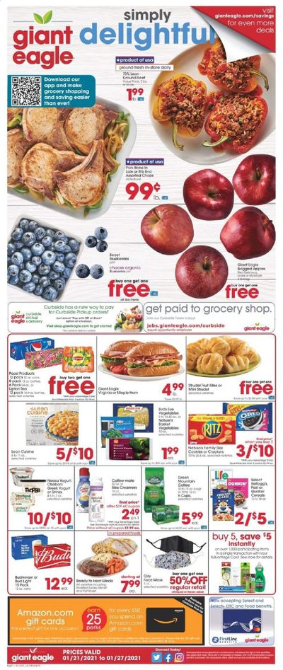 Giant Eagle (IN, MD, OH, PA, WV) Weekly Ad Flyer January 21 to January 27