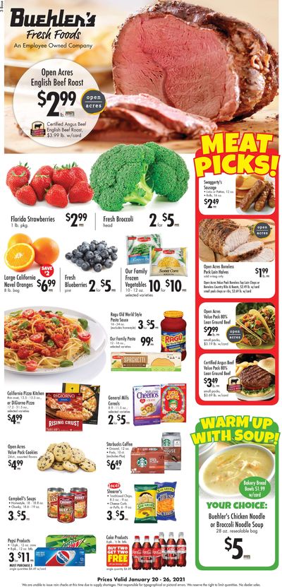 Buehler's Fresh Foods Weekly Ad Flyer January 20 to January 26, 2021