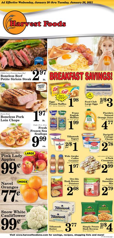 Harvest Foods Weekly Ad Flyer January 20 to January 26, 2021