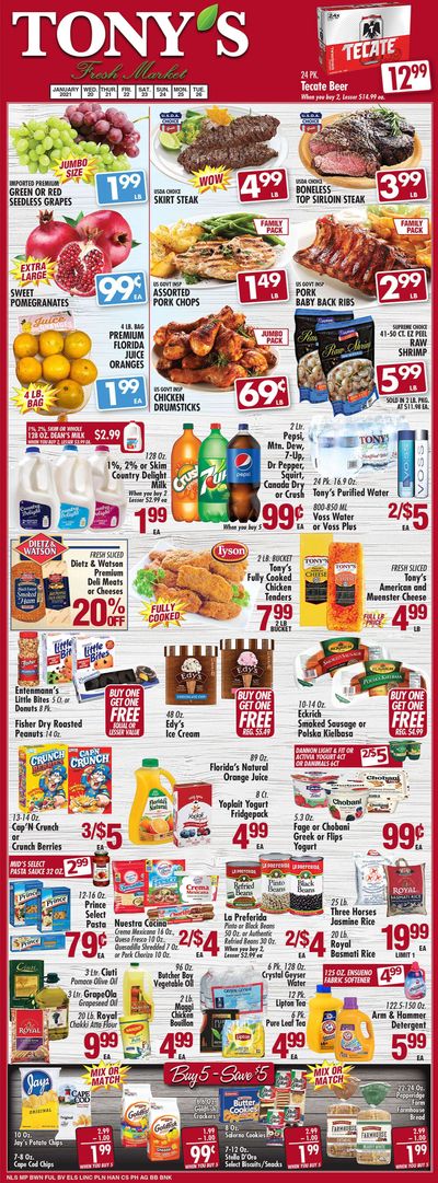 Tony's Fresh Market Weekly Ad Flyer January 20 to January 26, 2021