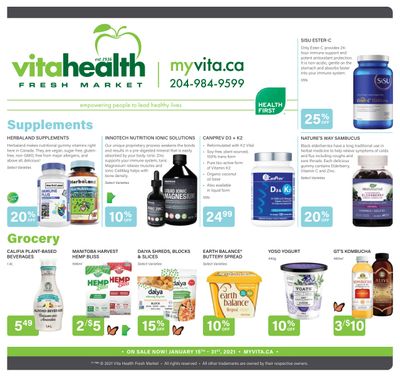 Vita Health Fresh Market Flyer January 15 to 31