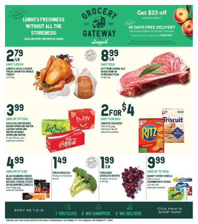 Longo's Grocery Gateway Flyer October 2 to 8