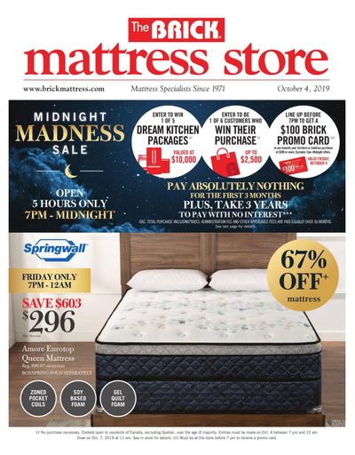 The Brick Mattress Store Flyer October 1 to 10