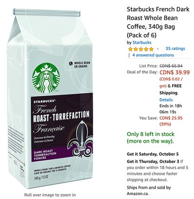 Amazon Canada Deals Of The Day: Save up to 39% off Ground Coffee & Whole Beans + 30% on Meross Smart Product