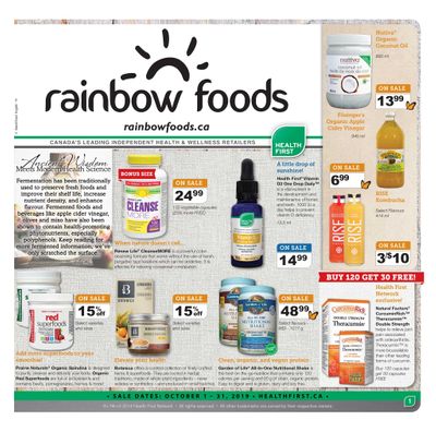 Rainbow Foods Health First Flyer October 1 to 31