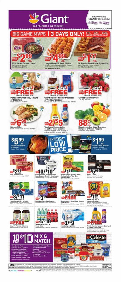 Giant Food Weekly Ad Flyer January 22 to January 28